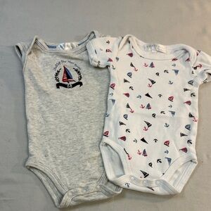 Portfolio - 0-6M - Nautical Themed Short Sleeve One Pieces Set